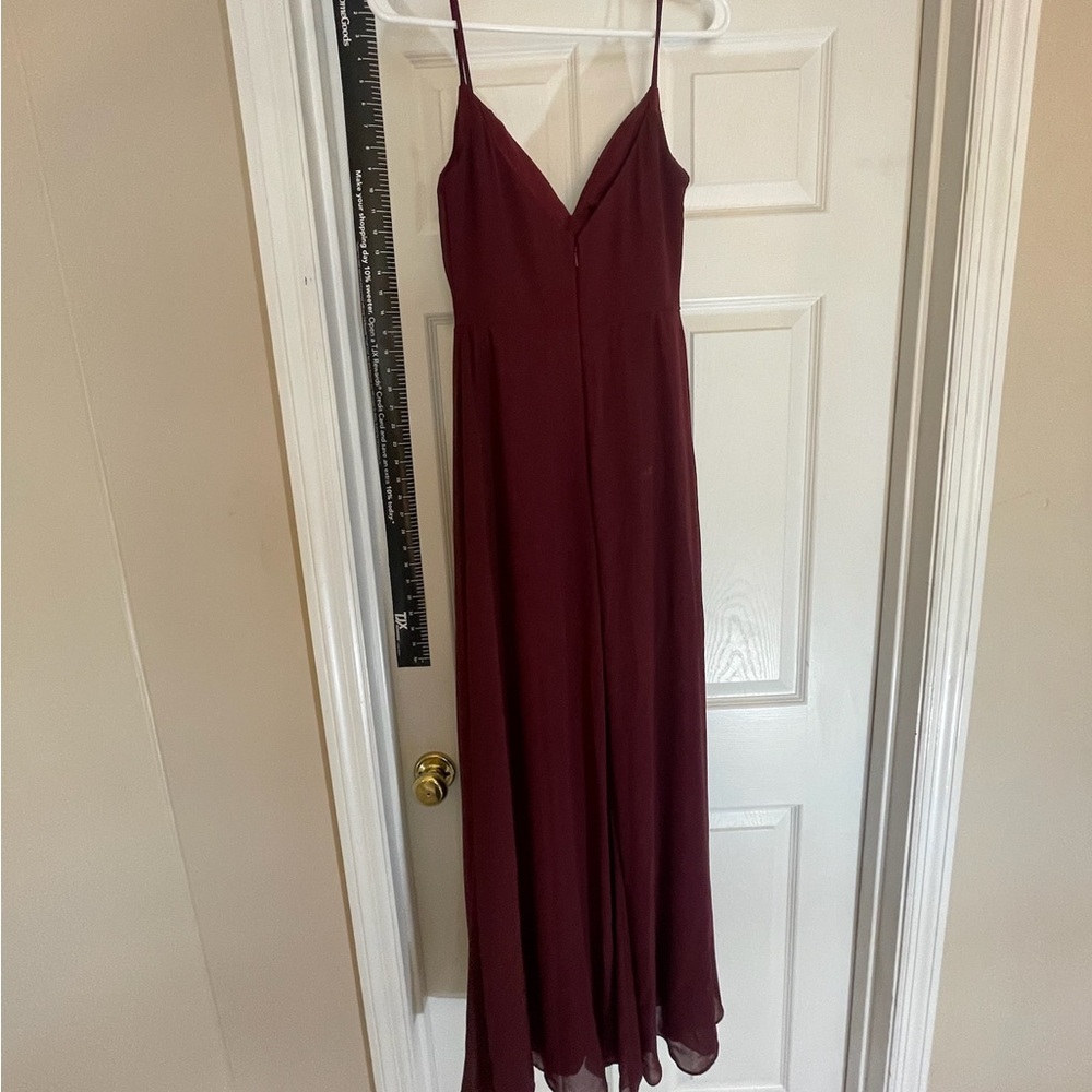 Elegant Burgundy Spaghetti Strap Dress